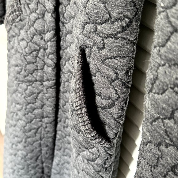 Vintage Dark Iron Gray Textured Button-down Long Trench Coat - Picture 11 of 14